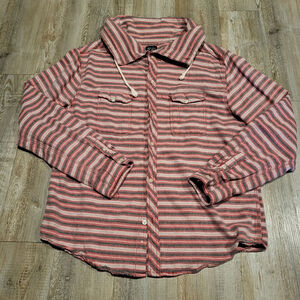 Black Jack Long Sleeve Button Up Shirt with Cowl Neck Women's Size XL